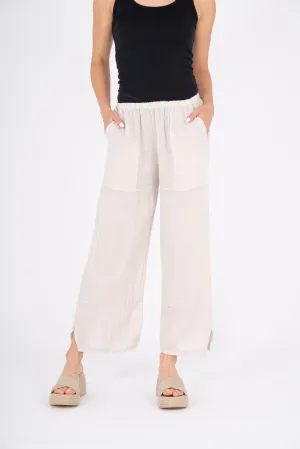 M Made in Italy  Ladies Woven Crop Pants