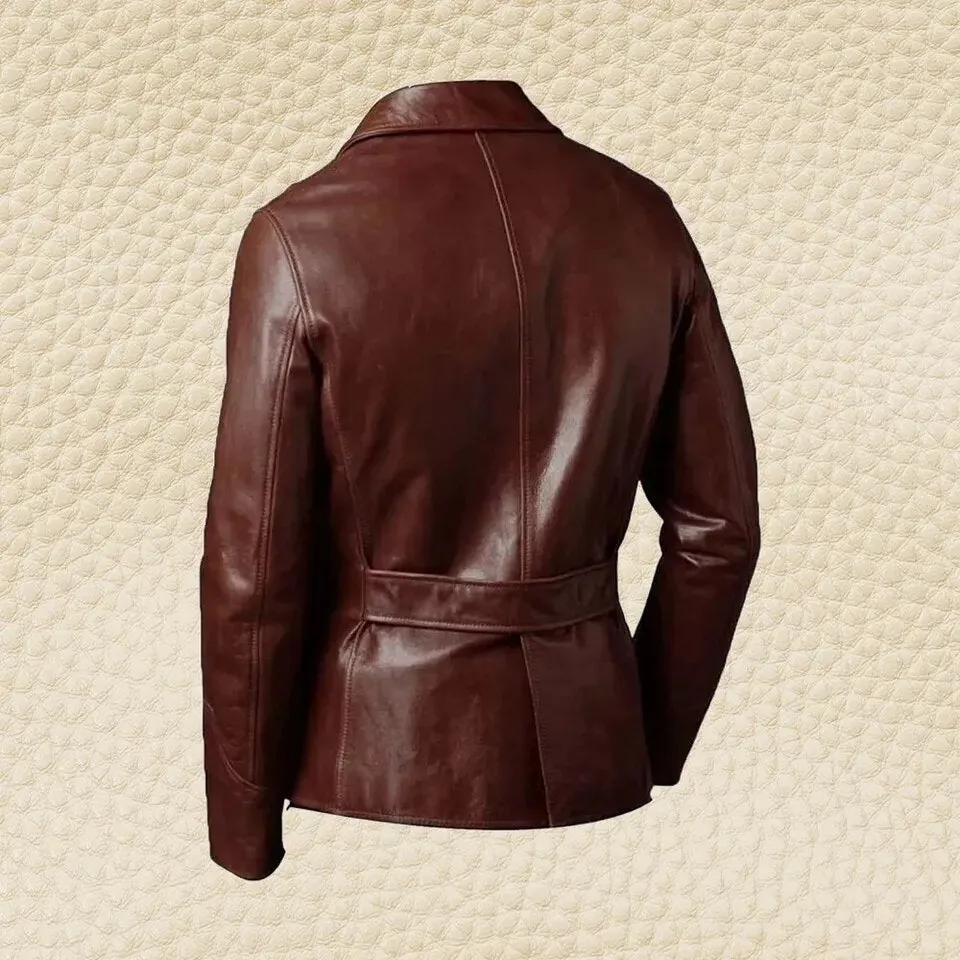 Men's Lambskin Genuine Leather Blazer Coat | Casual Wear Leather Blazers | Brown Real Lambskin Leather Jacket Blazer Coat