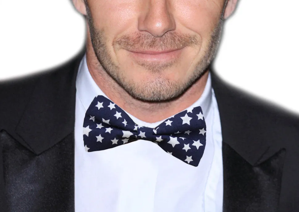 Midnight Blue / White Polka Dots Chambray Bow Tie - [2017 Spring]