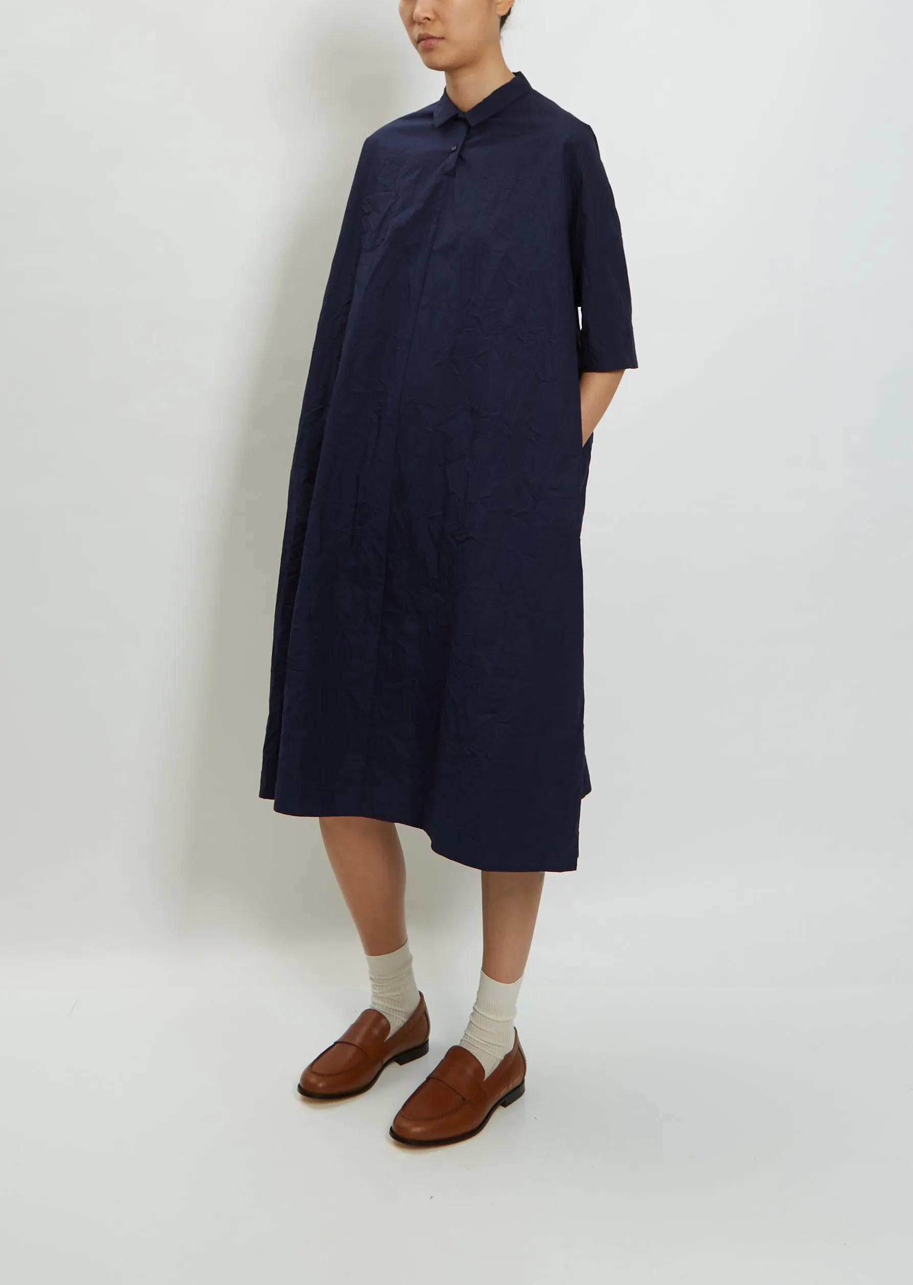 Mini Collar with Button Dress