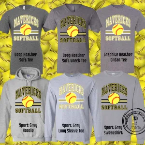 MSHS Softball- Mavericks Softball Lines Grey Gear