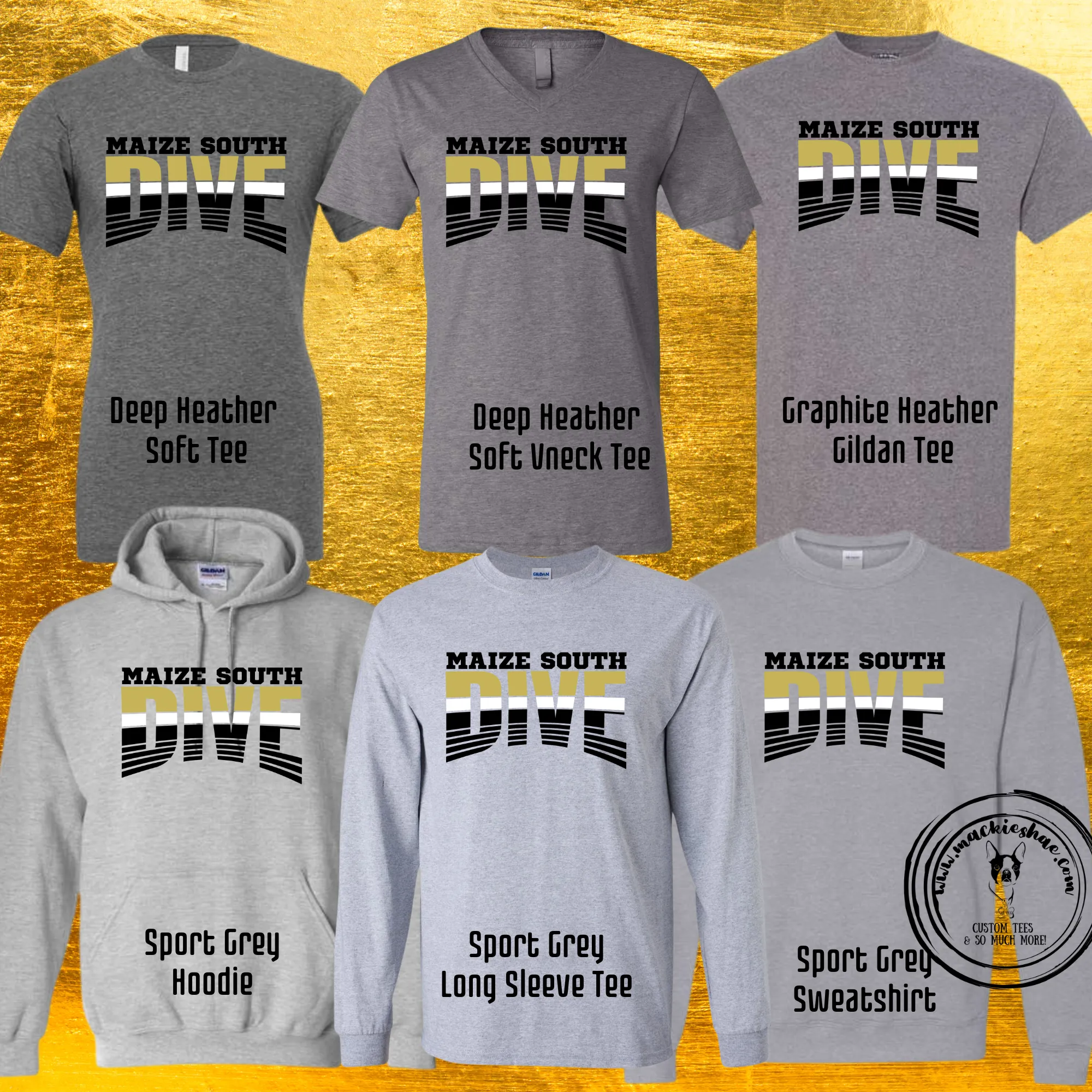 MSHS Swim- Maize South Dive Lines Grey Gear