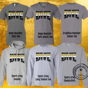 MSHS Swim- Maize South Dive Lines Grey Gear