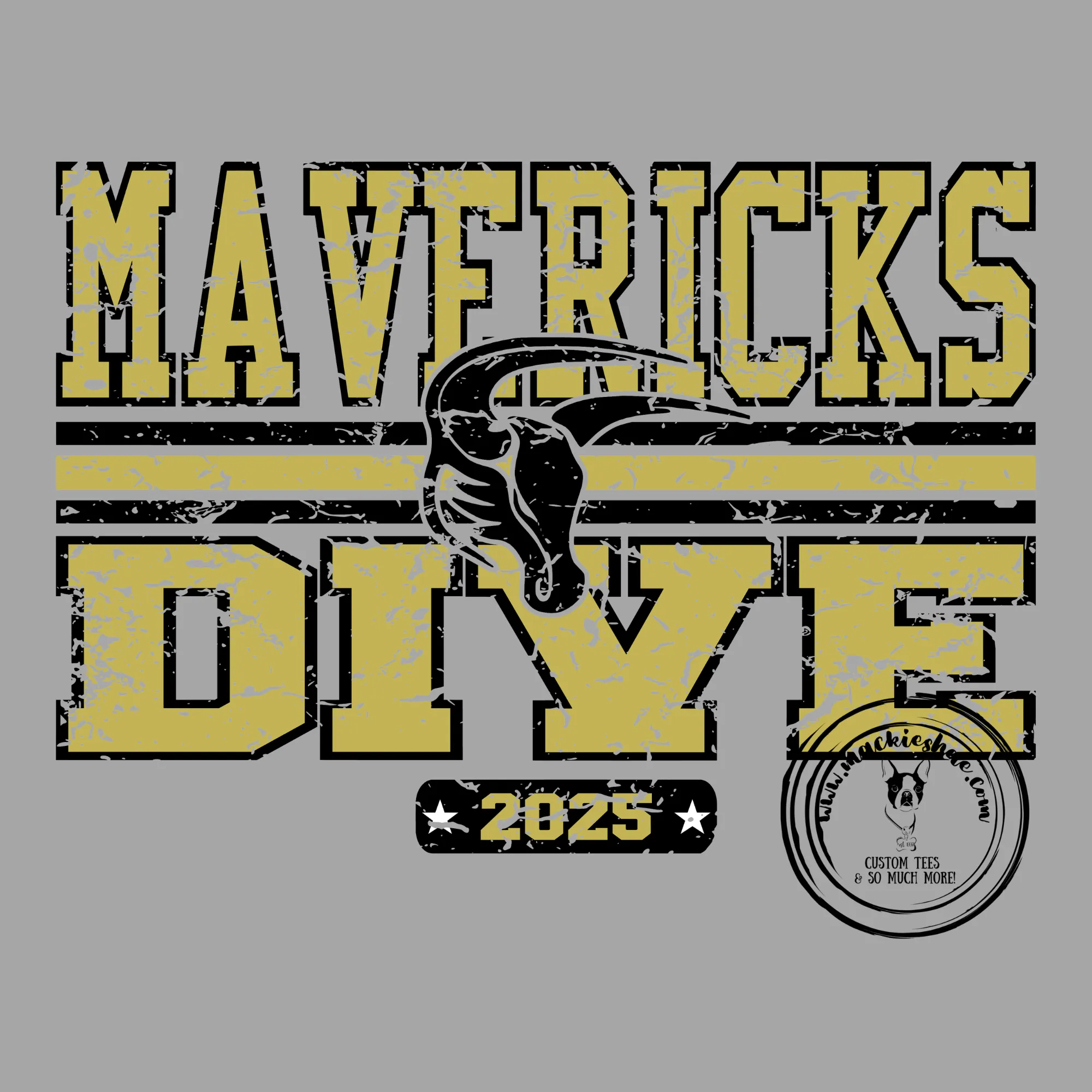 MSHS Swim- Mavericks Dive 2025 Distressed with Maverick White Gear