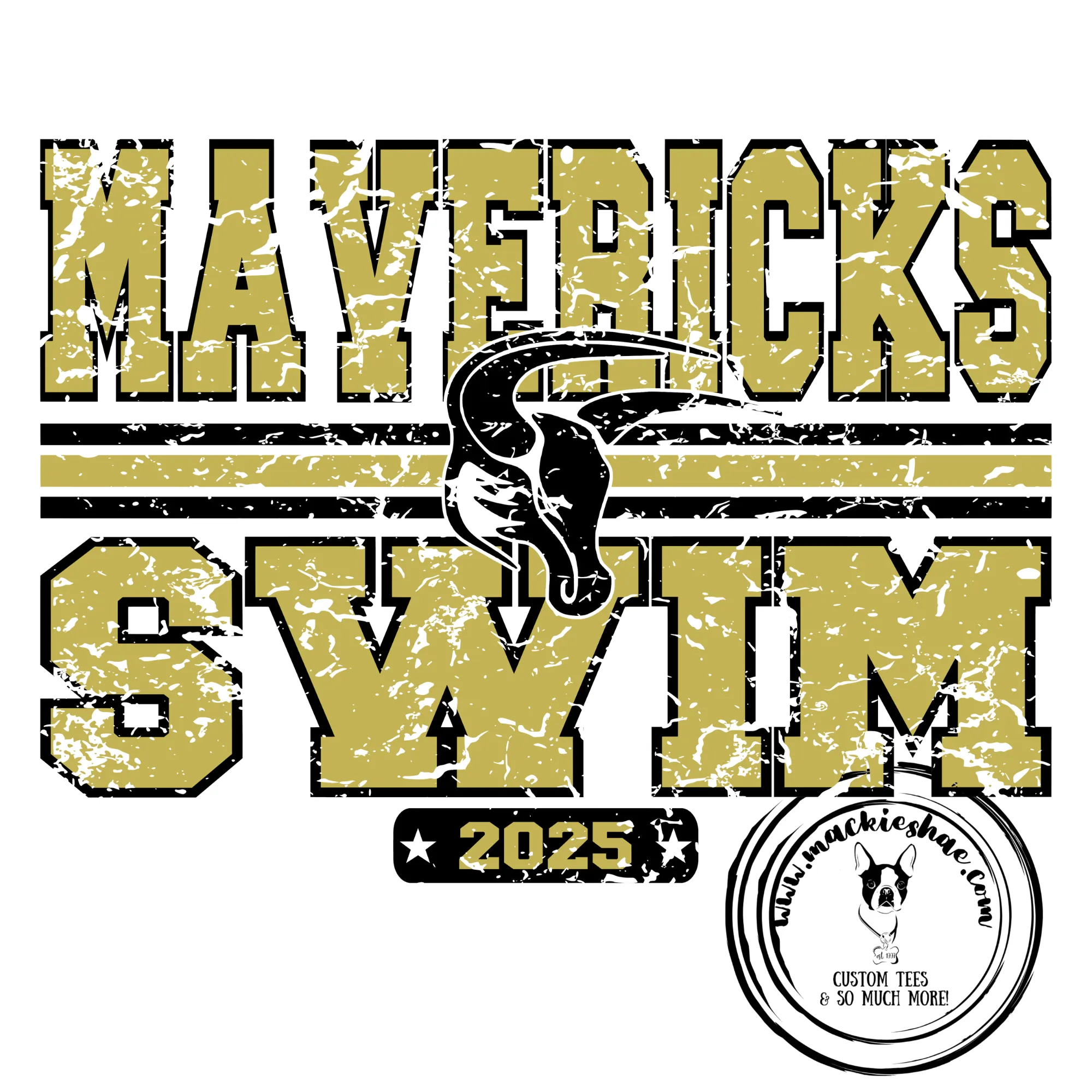 MSHS Swim- Mavericks Swim 2025 Distressed with Maverick Grey Gear