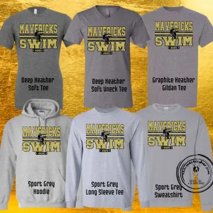MSHS Swim- Mavericks Swim 2025 Distressed with Maverick Grey Gear