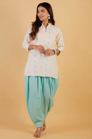 Multi Jacquard Kurta With Haram Pants