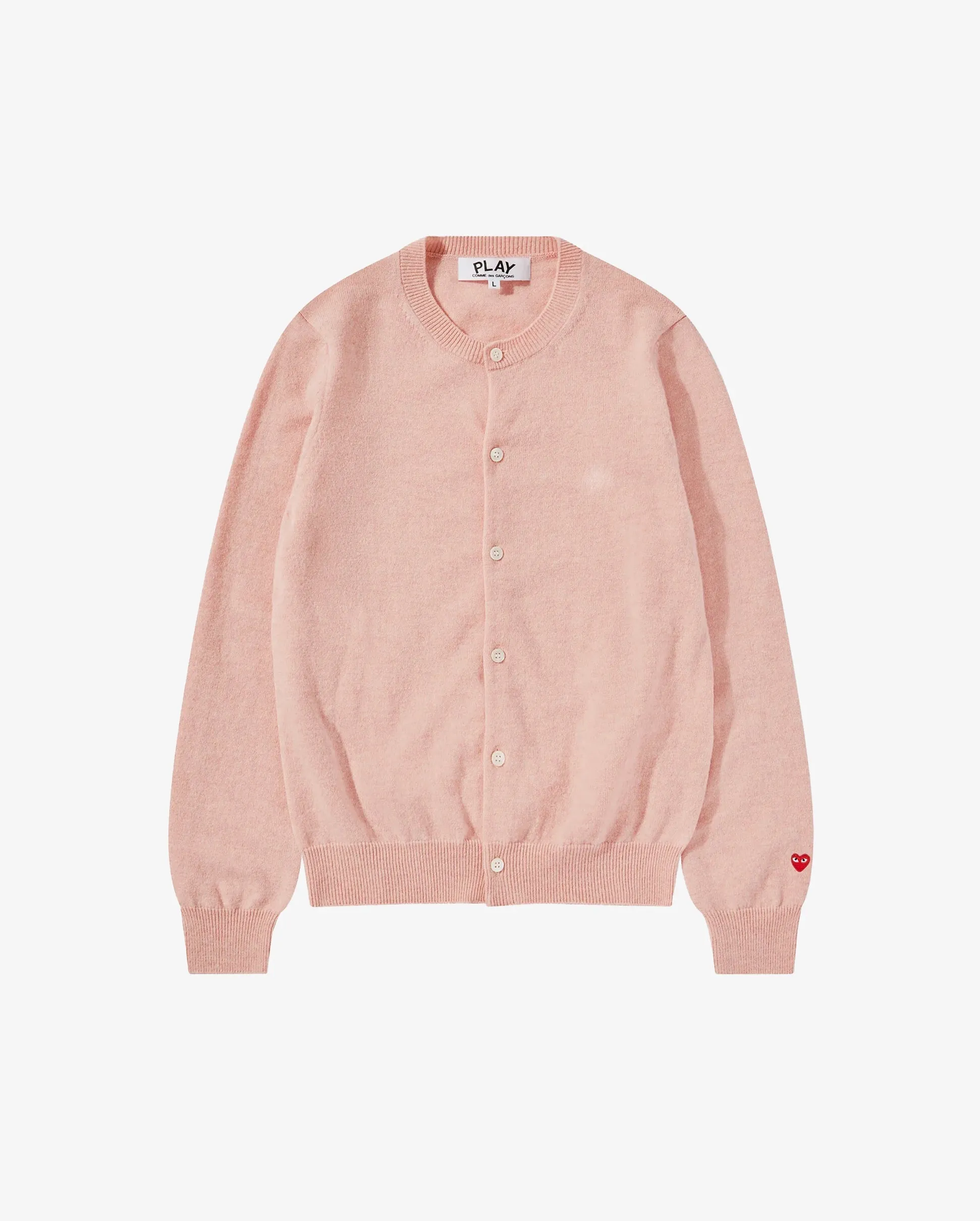 N091 UNISEX SMALL HEART CARDIGAN / LIGHT PINK
