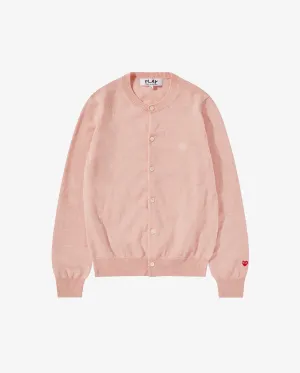 N091 UNISEX SMALL HEART CARDIGAN / LIGHT PINK