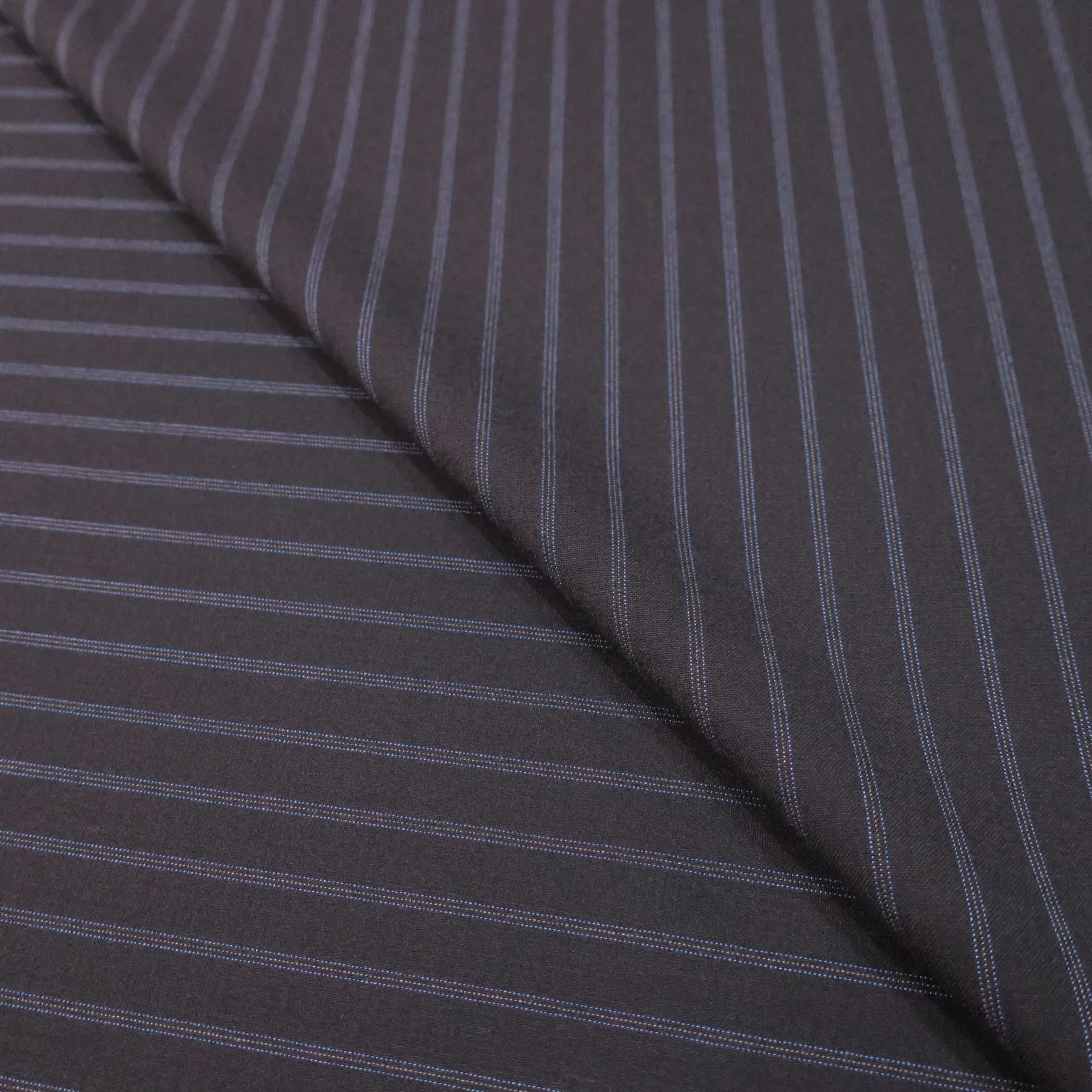 Navy and Blue Stripes Loro Piana Tropical Superfine Australian Wool Fabric