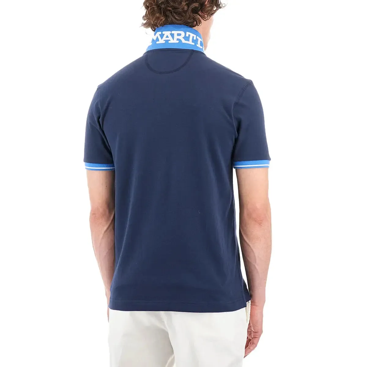 Navy Regular-fit Cotton Stretch Polo shirt