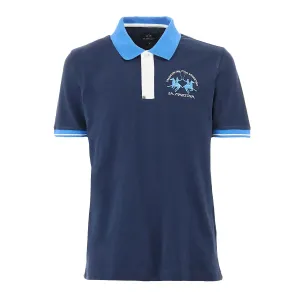Navy Regular-fit Cotton Stretch Polo shirt