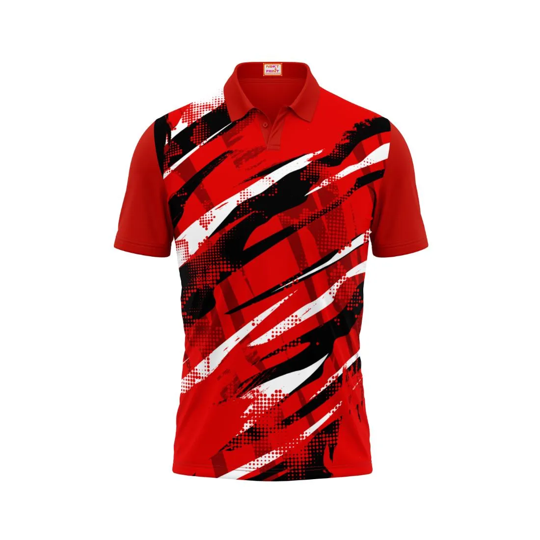 Next Print Customized Polo Neck Red Jersey NPTS79