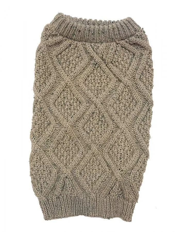 Outdoor Dog Fisherman Dog Sweater - Taupe - XX-Large - (29"-34" Neck to Tail)