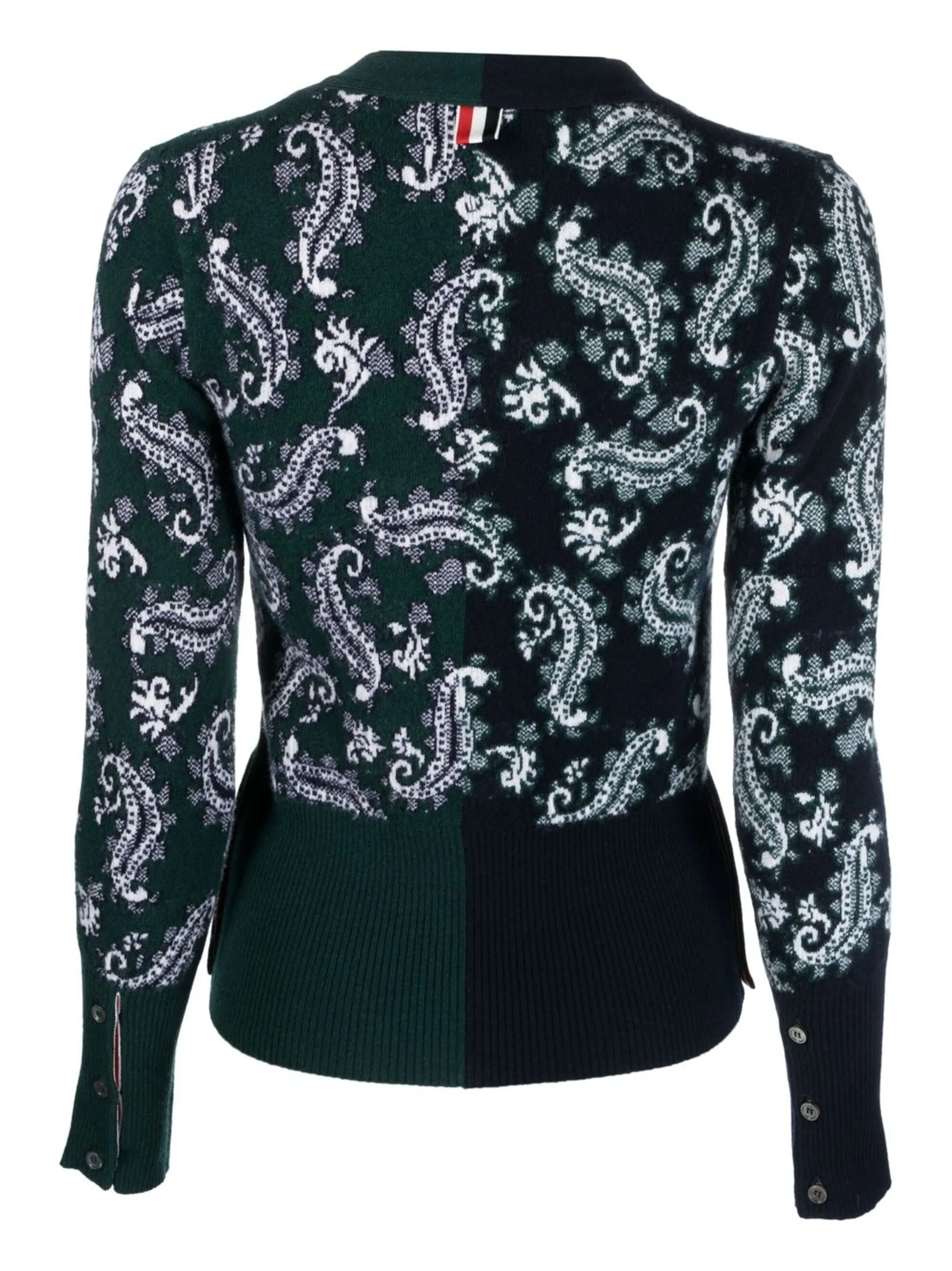 Paisley Jacquard Classic V Neck Cardigan