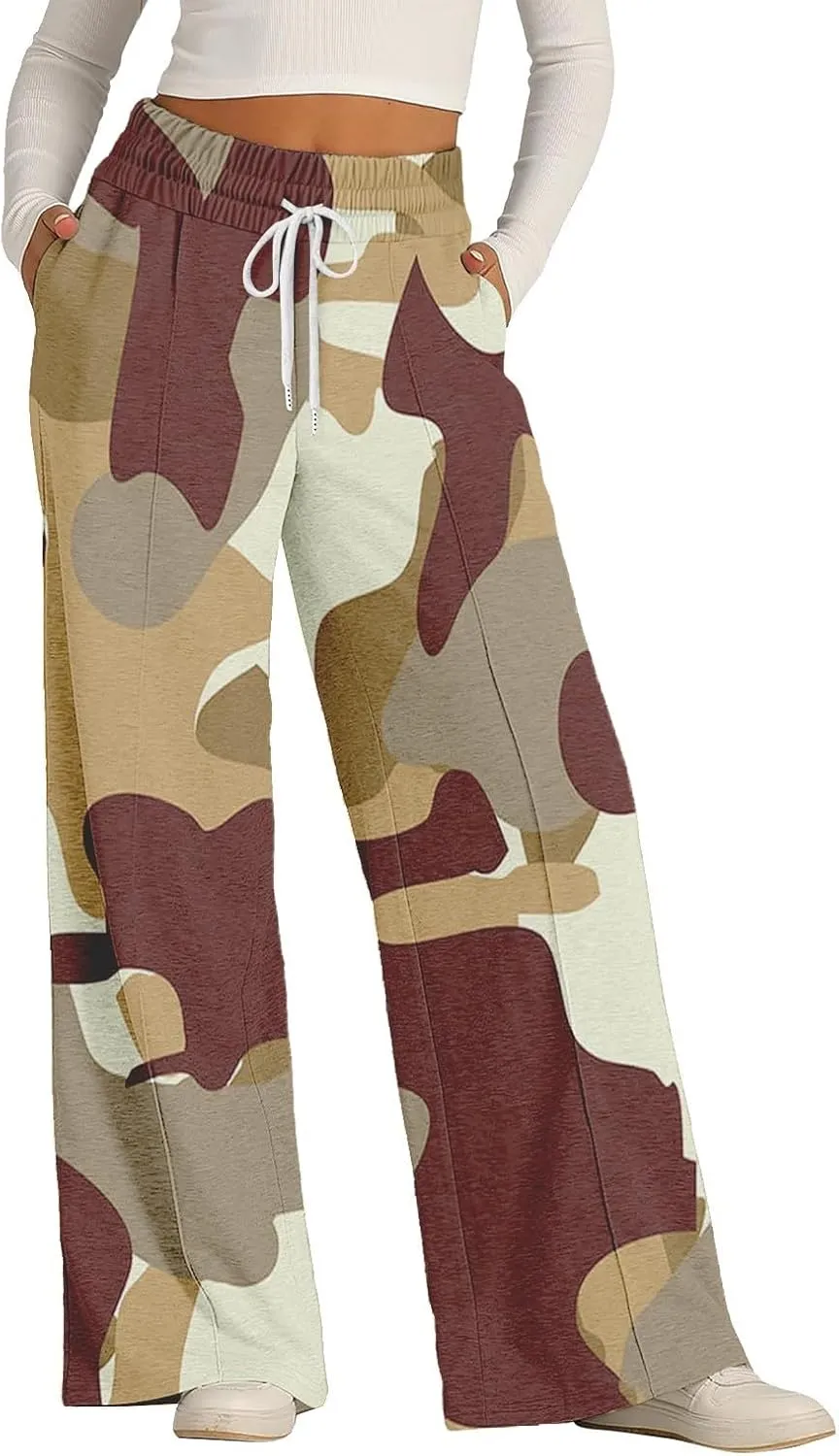 Pants for Women, Summer Straight Leg High Waisted Wide Linen Pants Loose