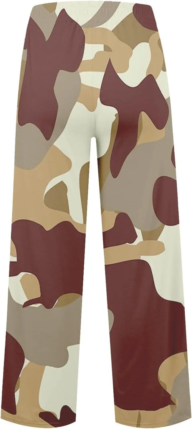 Pants for Women, Summer Straight Leg High Waisted Wide Linen Pants Loose
