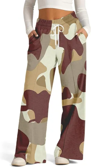 Pants for Women, Summer Straight Leg High Waisted Wide Linen Pants Loose