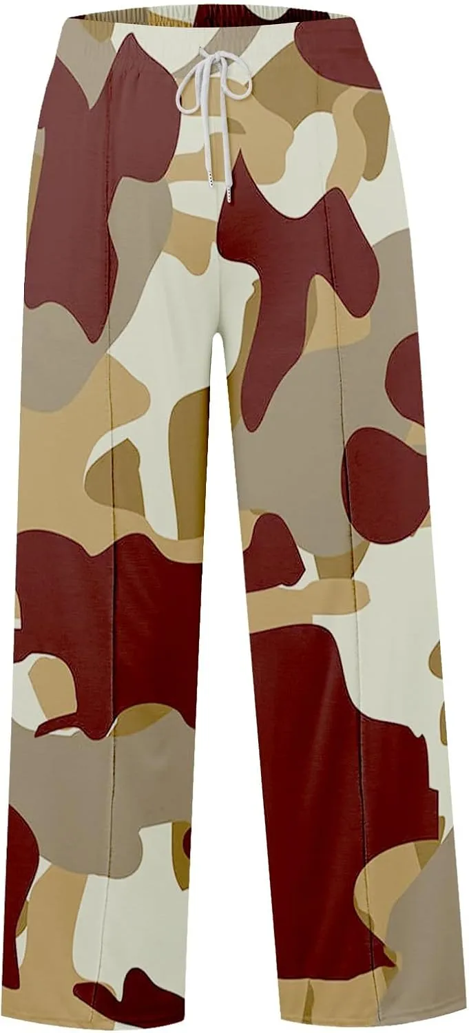 Pants for Women, Summer Straight Leg High Waisted Wide Linen Pants Loose