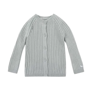 Perino Merino Wool Cardigan | Silvery Sage Melange