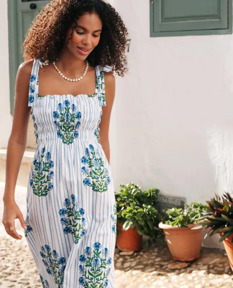 Pink City Prints Martina Dusk Stripe Dress