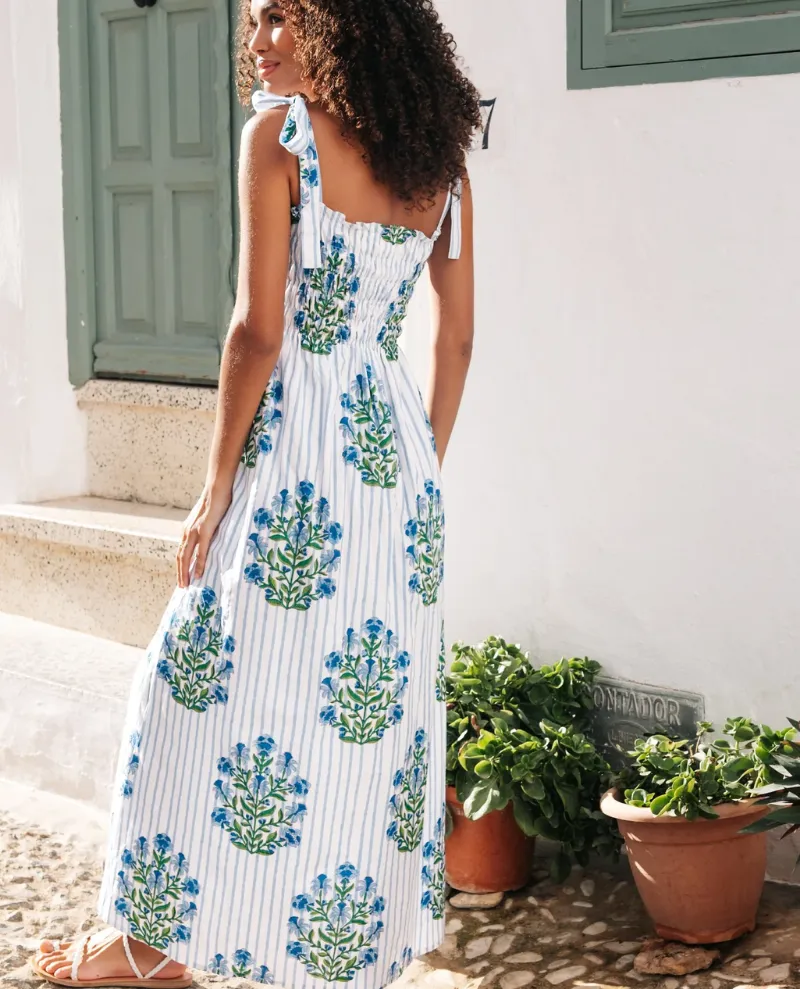 Pink City Prints Martina Dusk Stripe Dress
