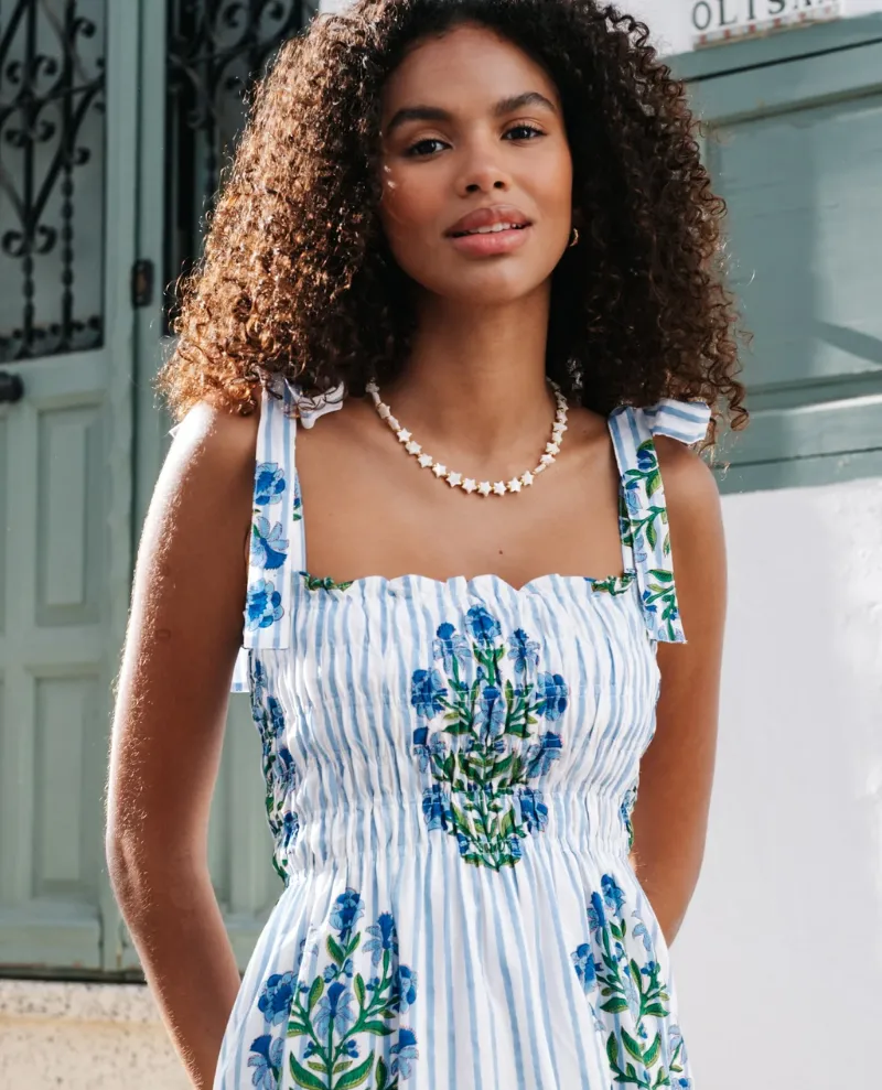 Pink City Prints Martina Dusk Stripe Dress