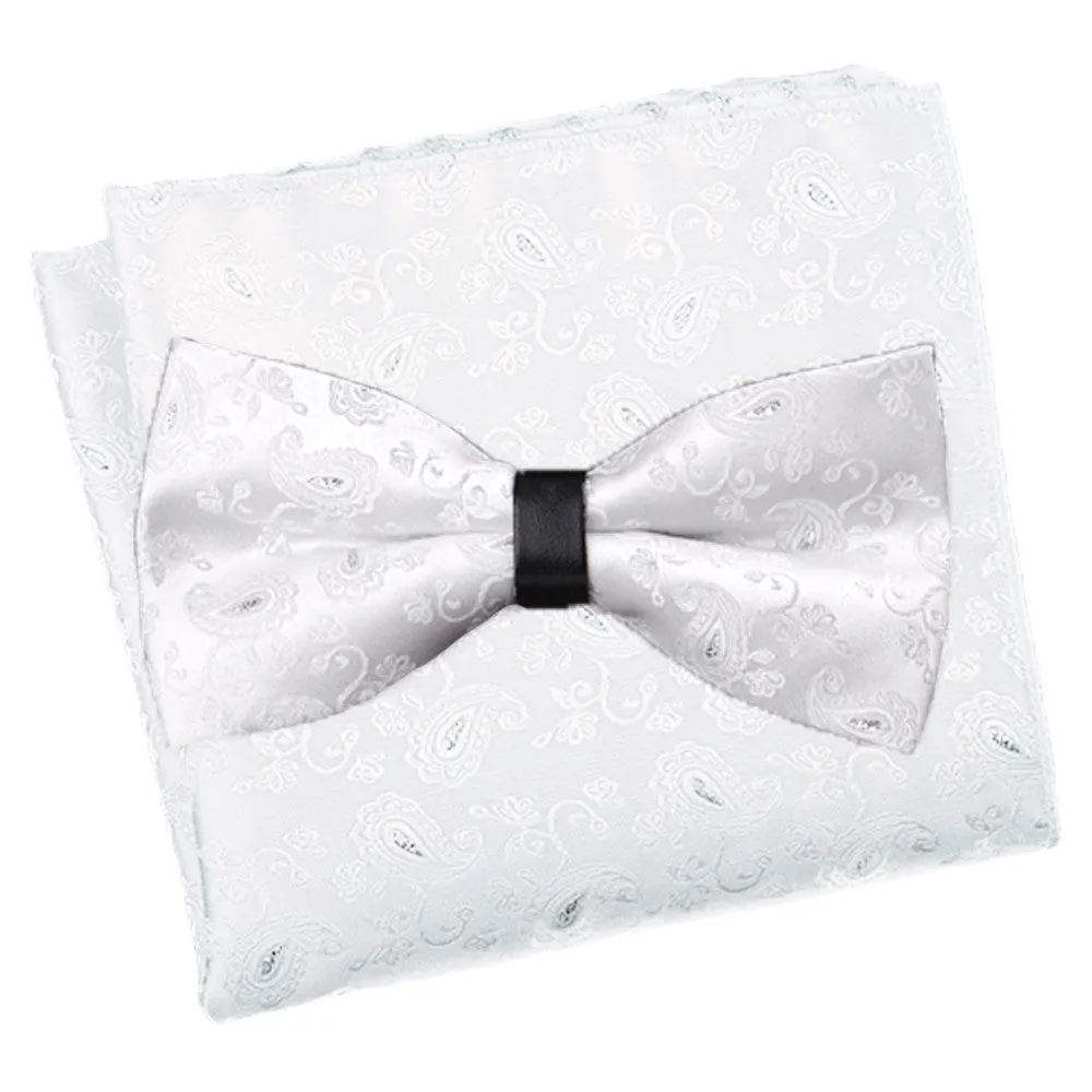 Porcelain White / Anatolian Silver Paisley Pocket Square - [2017 Spring]