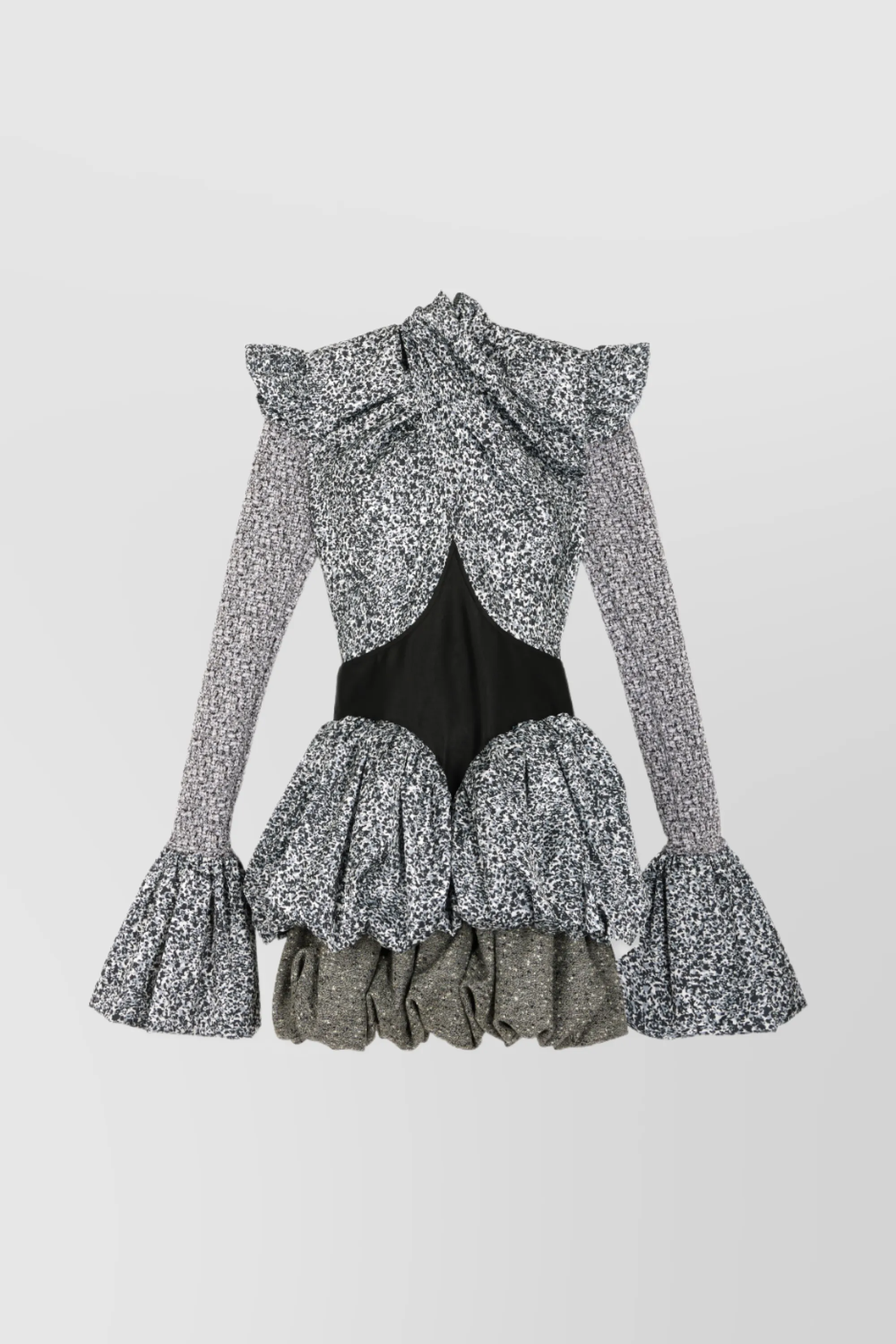 Printed recycled light satin mini dress