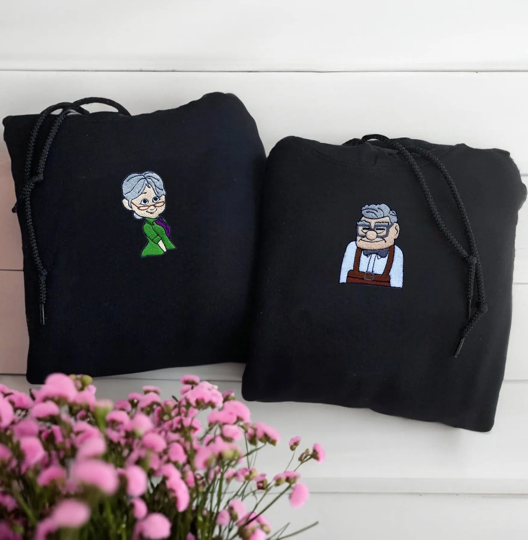 "Movie Character Couple" Couple Matching Hoodies - Custom Embroidered Sweatshirts For Couples