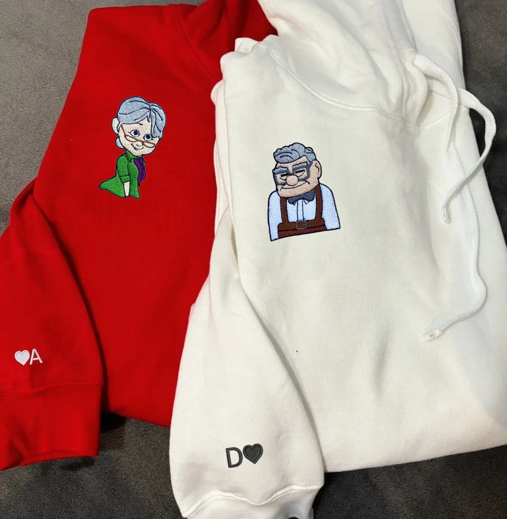 "Movie Character Couple" Couple Matching Hoodies - Custom Embroidered Sweatshirts For Couples