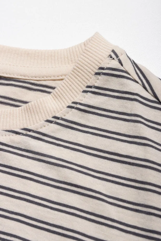 Regular Fit T-Shirt Stone & Grey Stripe