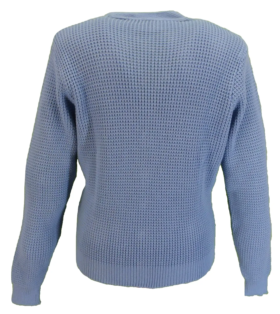 Relco Classic Retro Sky Blue Waffle Knit Cardigan