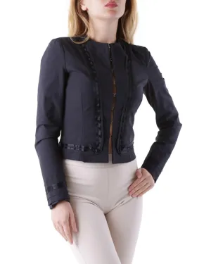 Richmond X Women's Black Blazer with Ribbon Trim