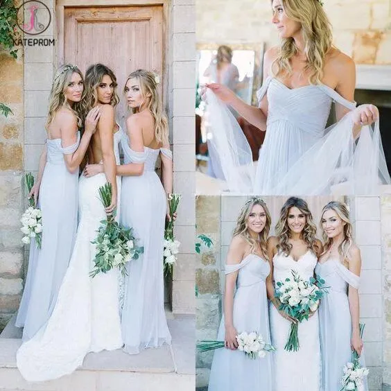Sexy Cheap Light Blue Mismatched Different Styles Chiffon Bridesmaid Dresses KPB0068