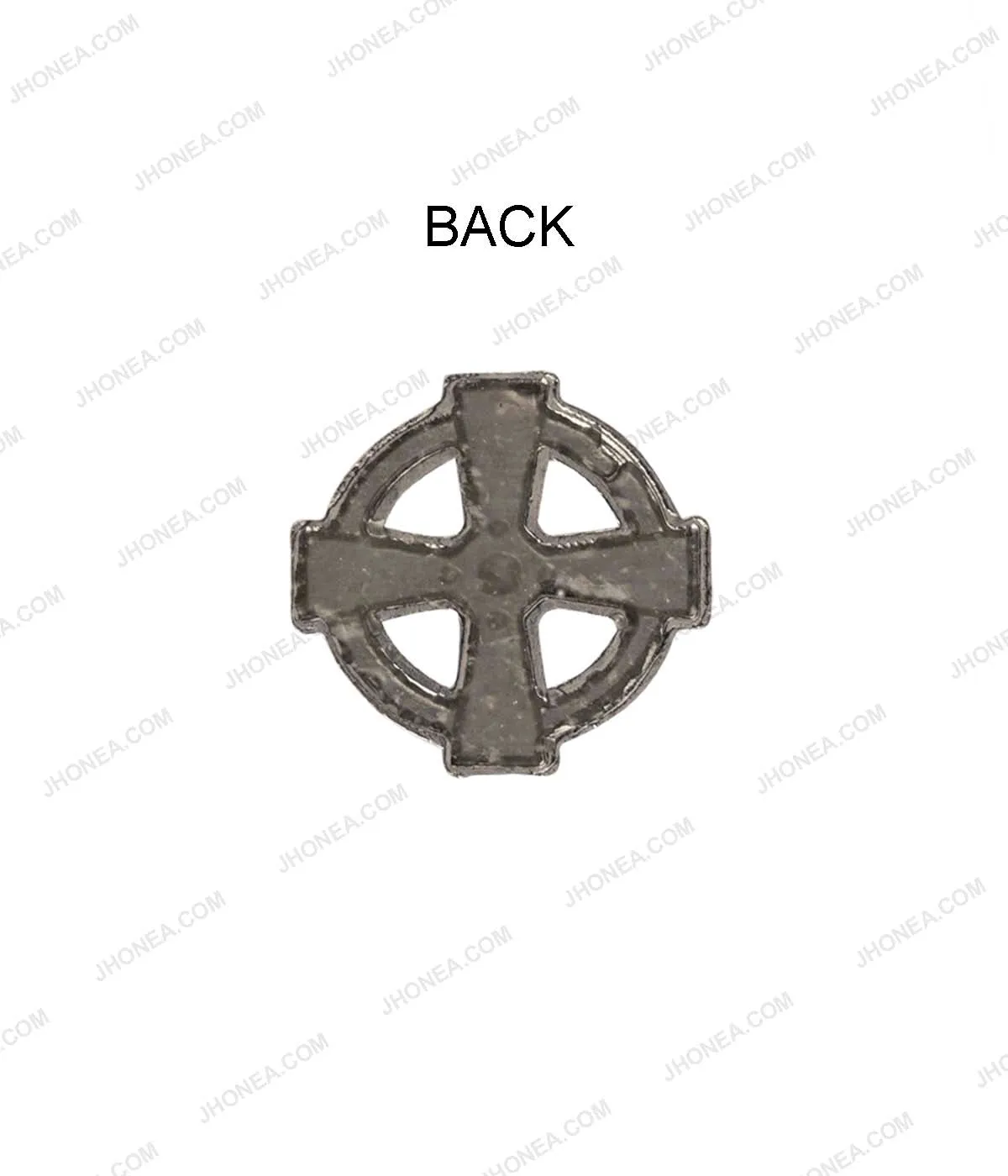 Shiny Gunmetal Engraved Design Round Wheel Shape Hotfix for Jeans