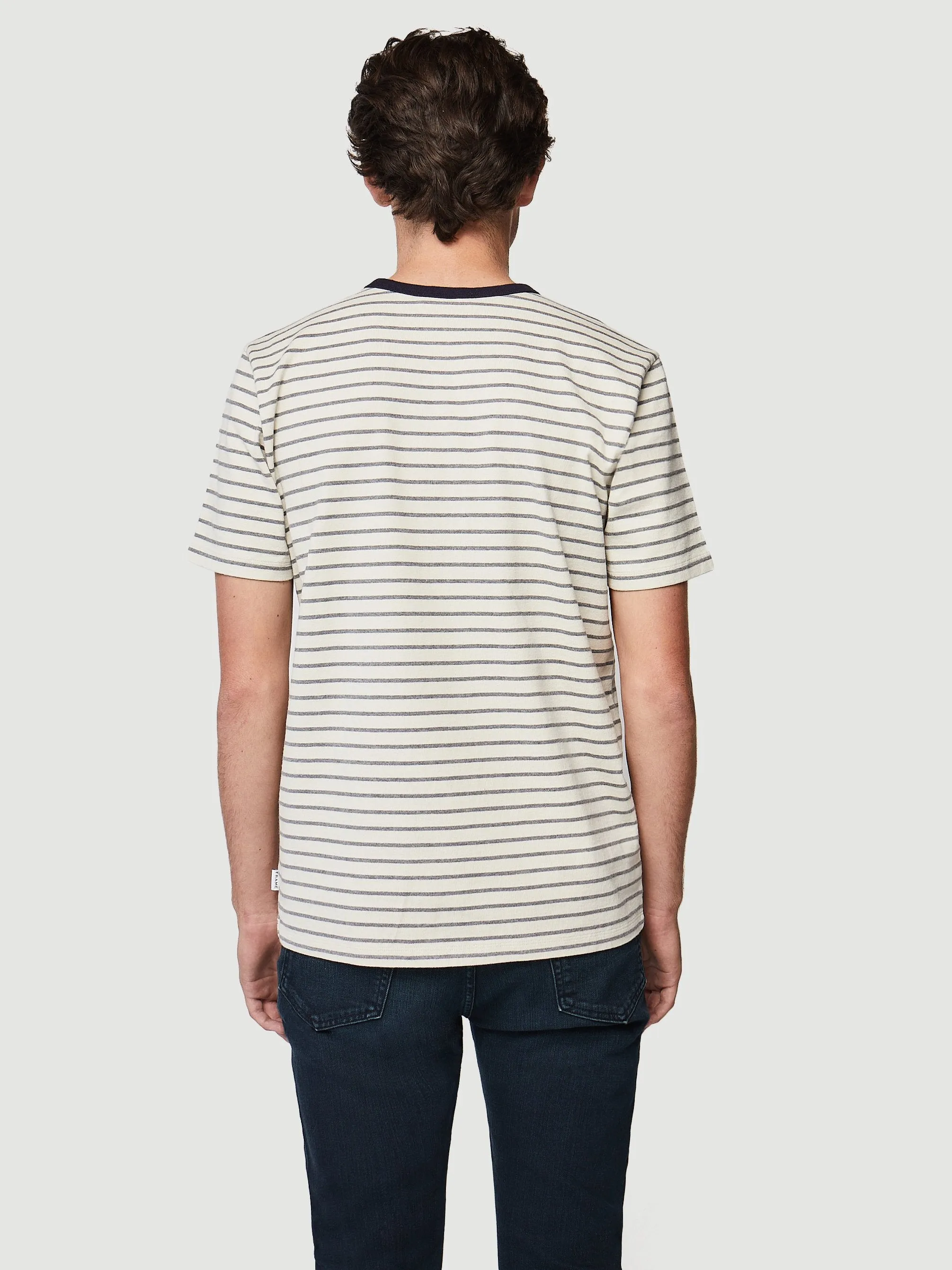 Short Sleeve Ringer Tee -- Stony White Multi