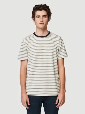 Short Sleeve Ringer Tee -- Stony White Multi