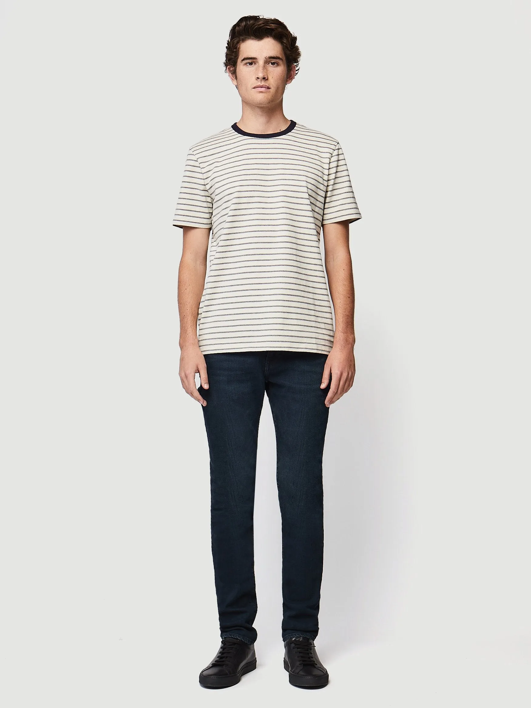 Short Sleeve Ringer Tee -- Stony White Multi
