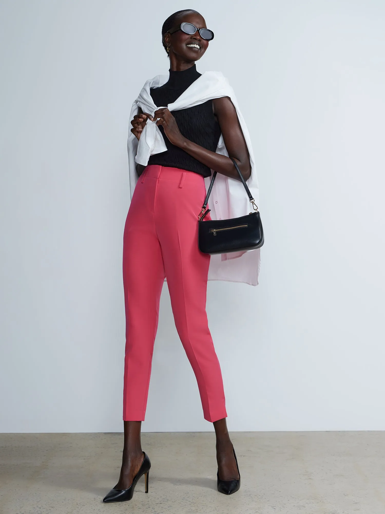 Side Slit Slim Leg Pants