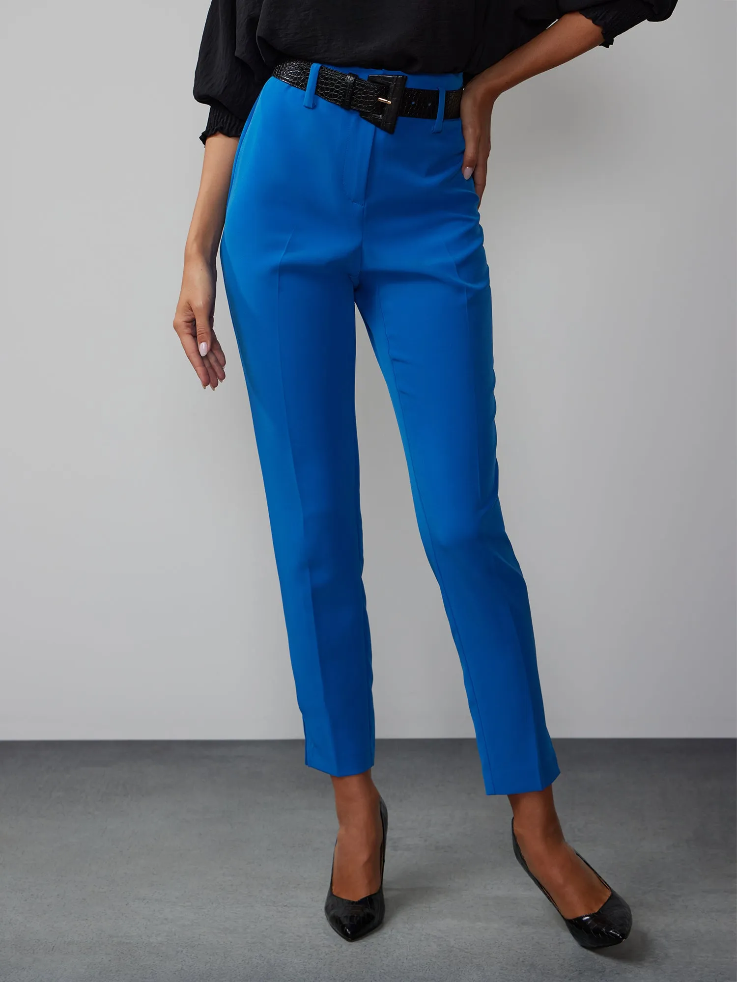 Side Slit Slim Leg Pants