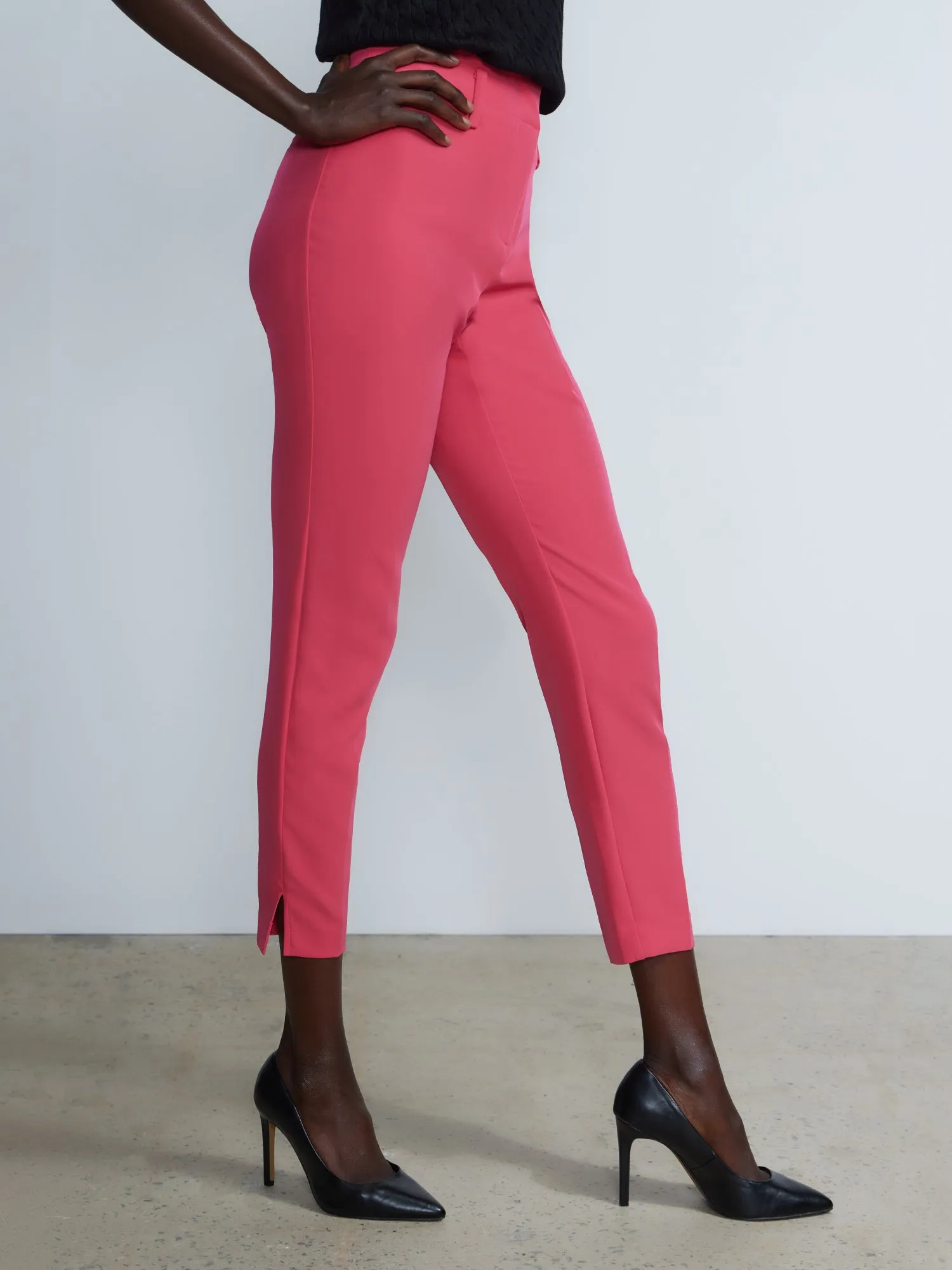 Side Slit Slim Leg Pants