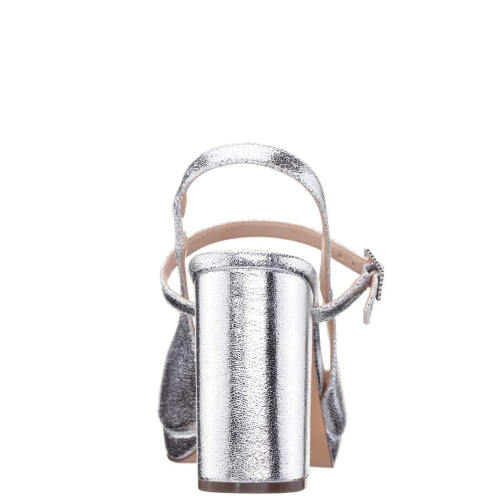 Simeon Heel in Silver Soft Crackle