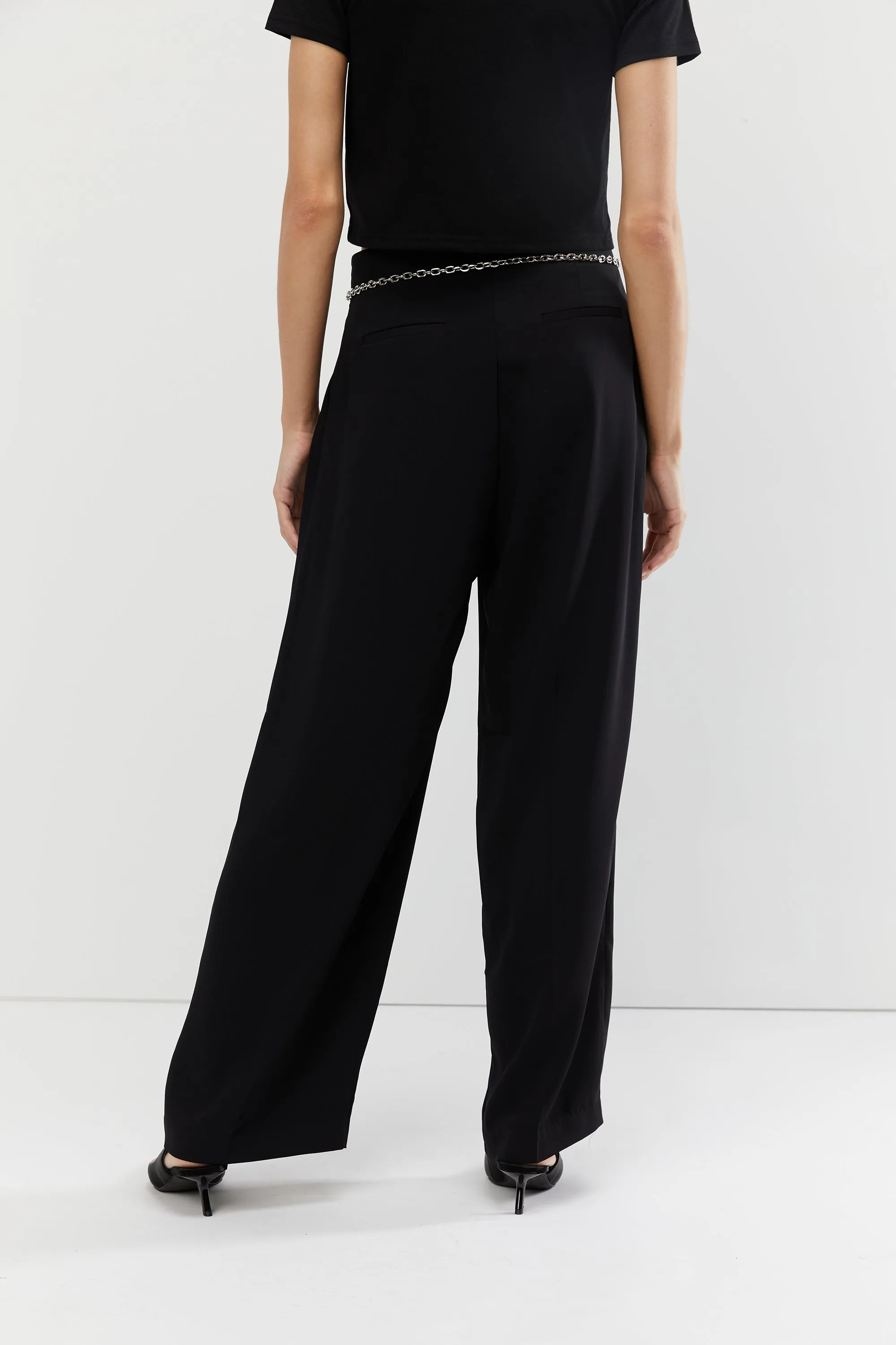SINGLE PLEAT WIDE LEG PANT