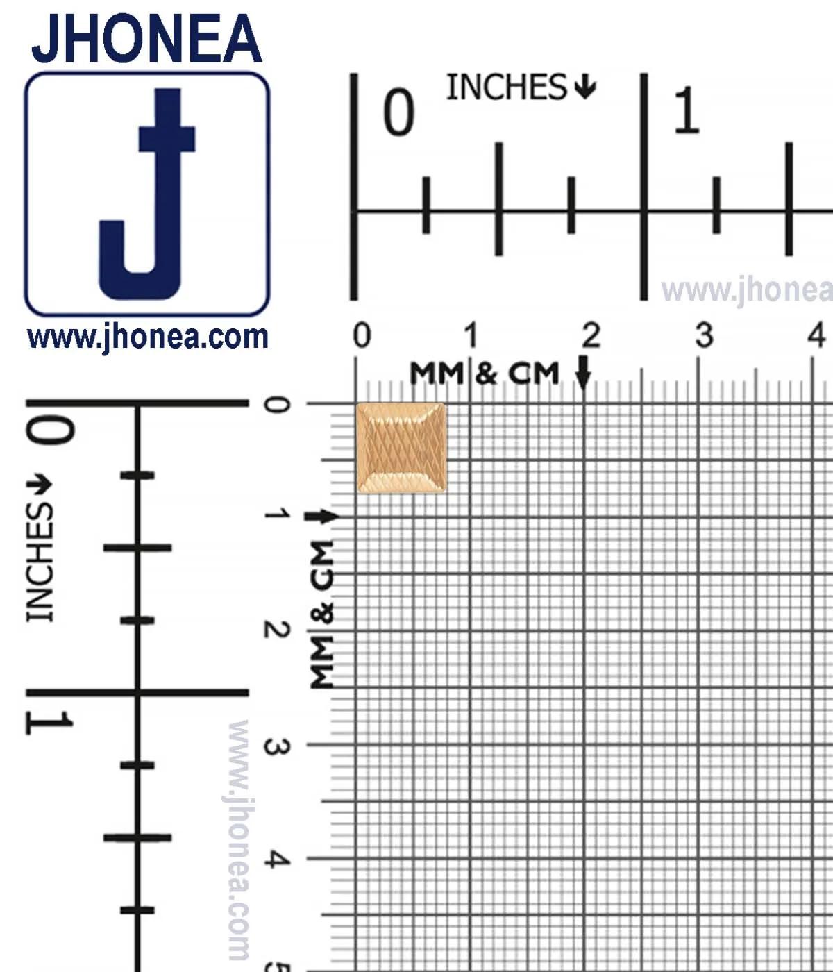 Small Square Shape Golden Checks Design Hotfix for Suits
