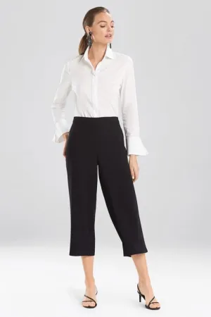 Solid Crepe Wide Leg Crop Pants