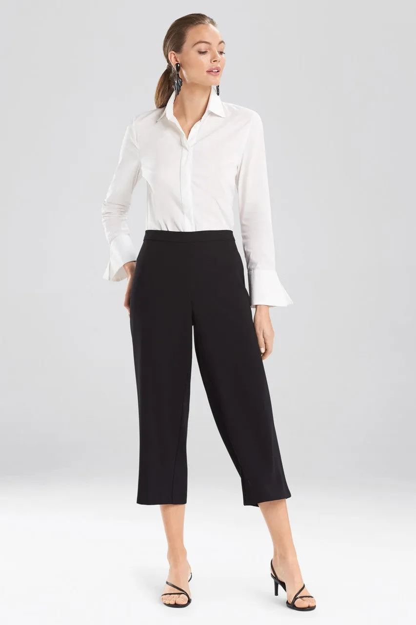 Solid Crepe Wide Leg Crop Pants