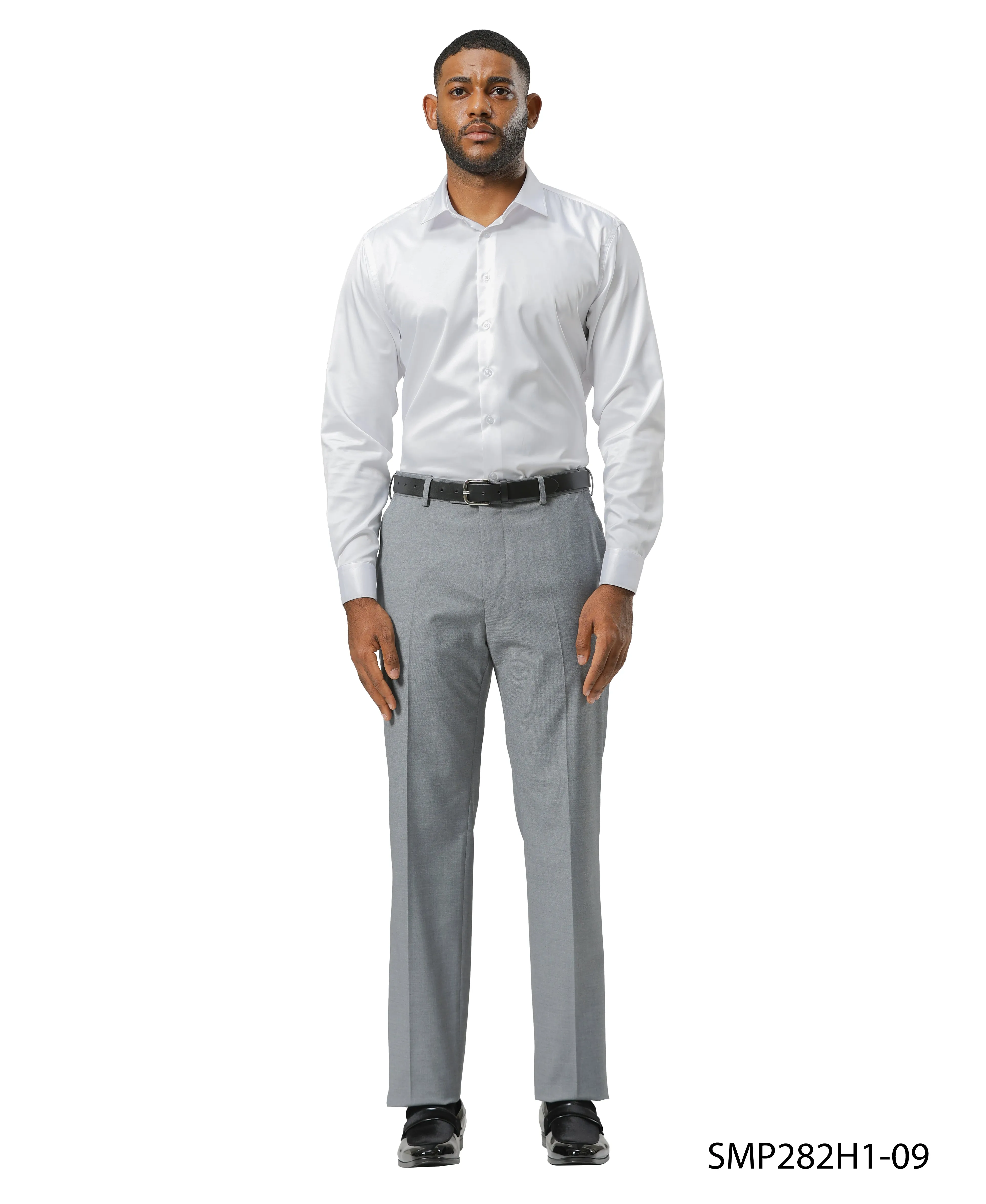 Stacy Adams Solid Dress Pants – Sleek Medium Grey Style & Lasting Comfort | D&K Menswear