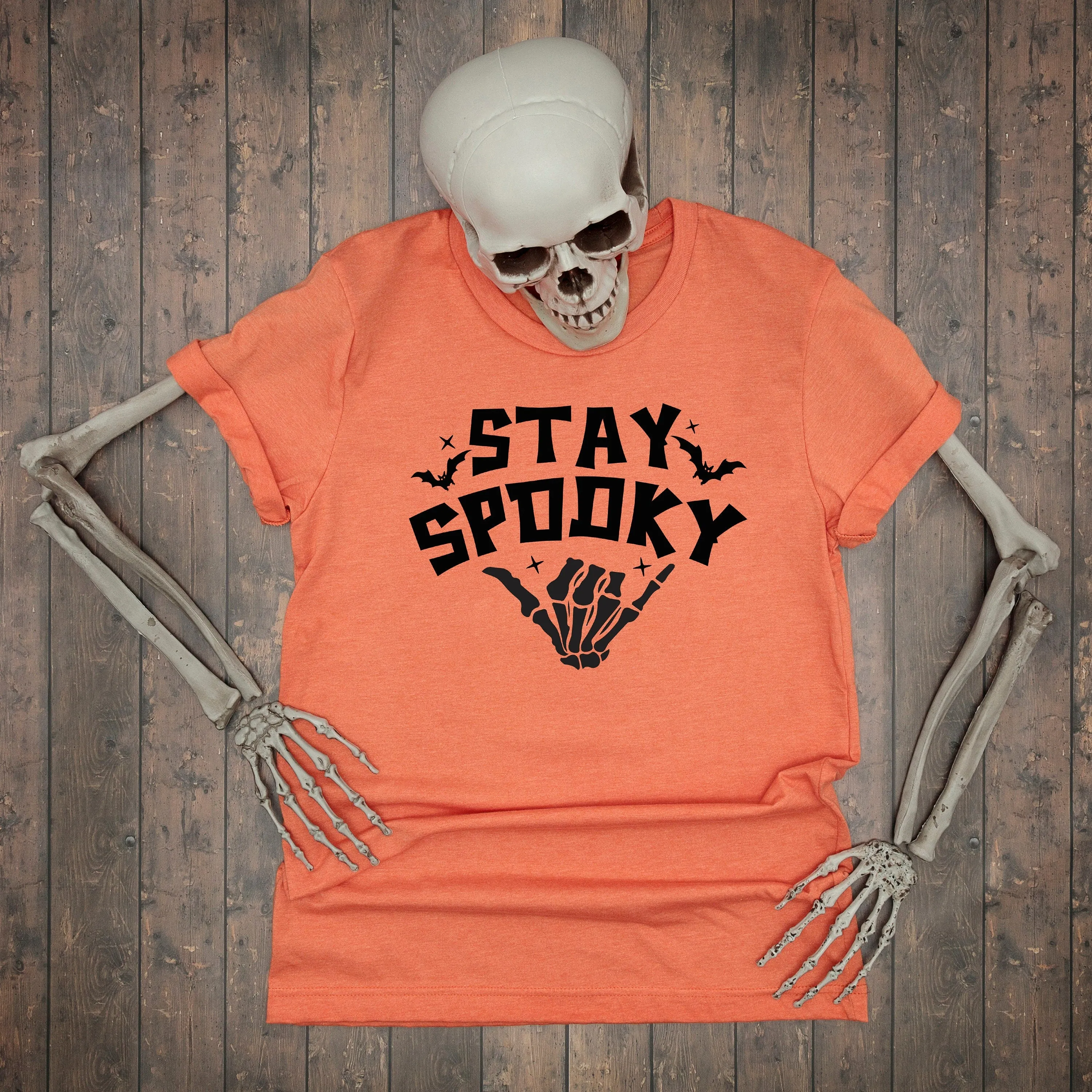 stay spooky halloween shirt | Halloween Skeleton Shirt | Cute Halloween Shirt | Spooky Shirt | Black Bat Shirt | Halloween Gift