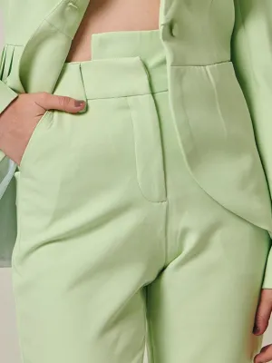 summer green bootcut side slit Trouser